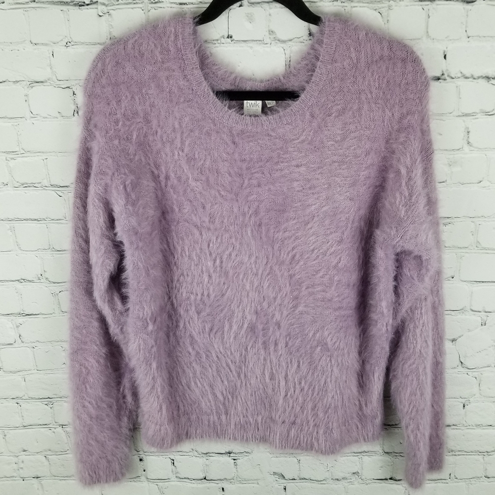 TWIK | long sleeve fuzzy knit stretch cozy sweater